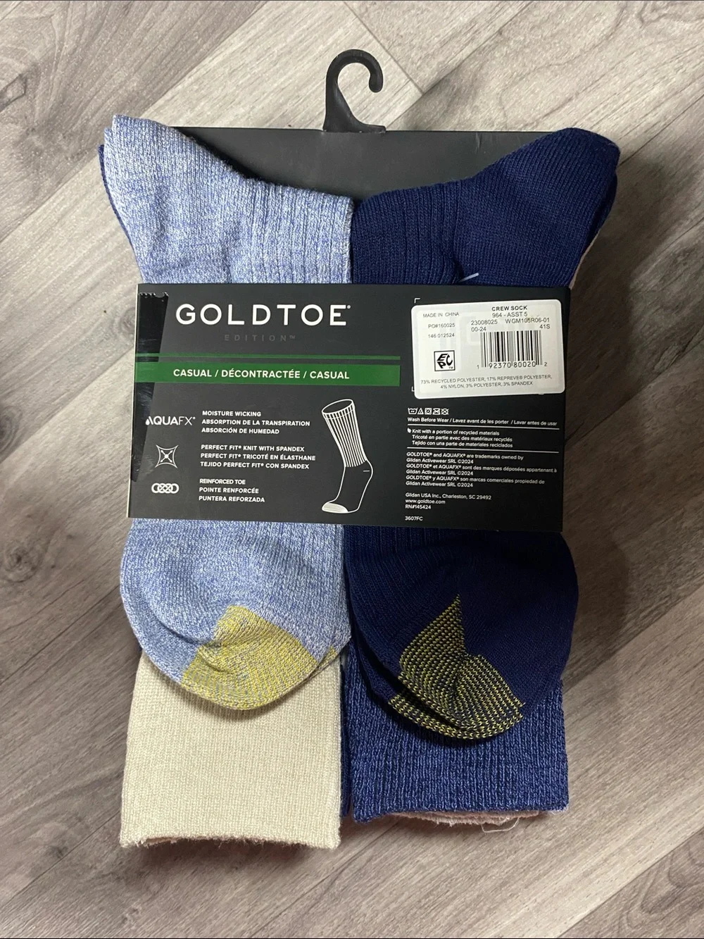 Gold Toe Casual Men's Sock 4-Pack - Cream, Light Gray, Blue, Yellow
